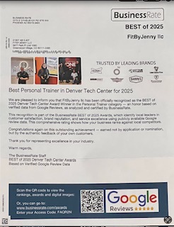 Jennifer was recognized by Best in DTC as the best personal trainer of 2025!